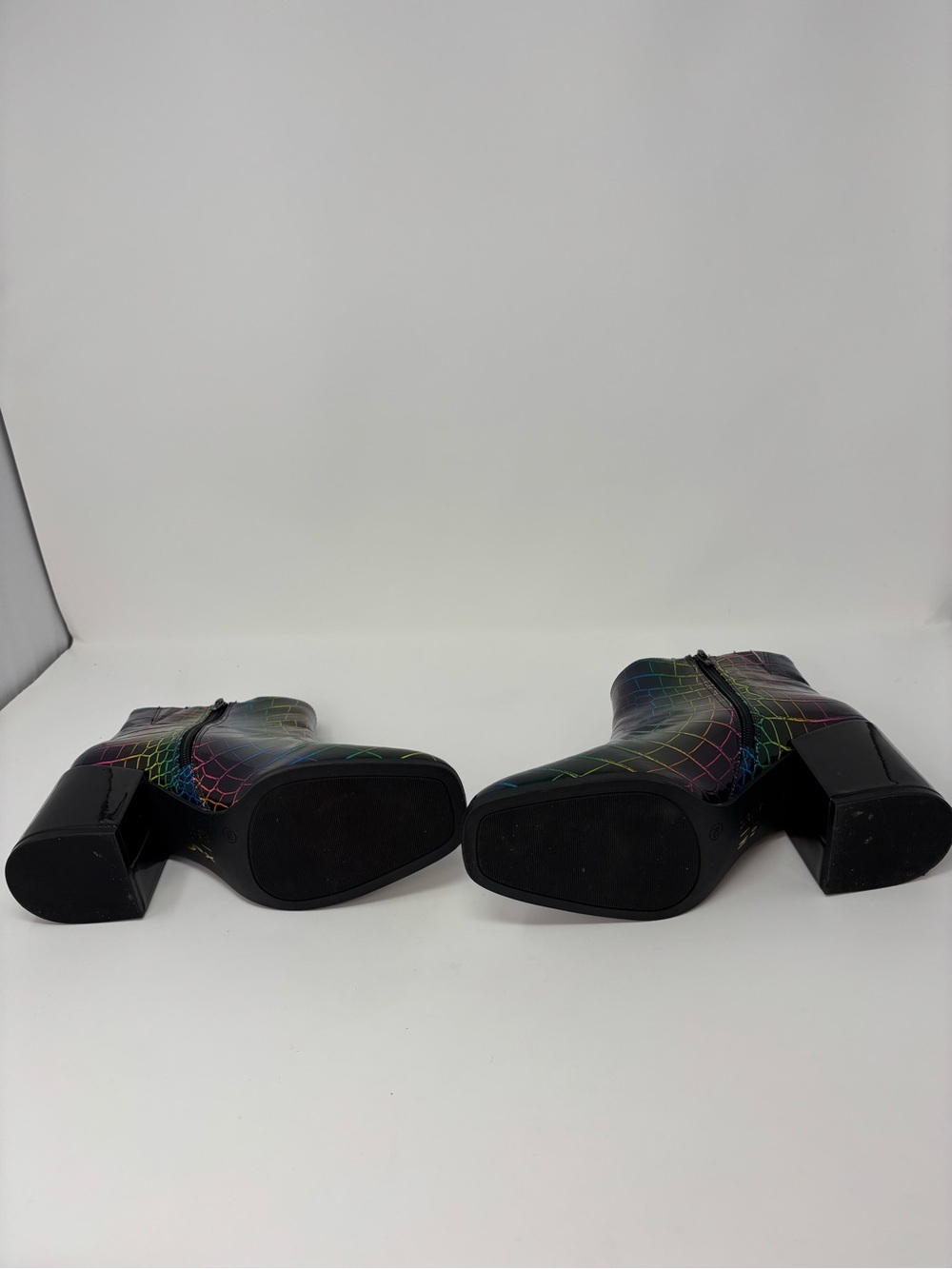 Mix No. 6 Benisa Rainbow Croc Embossed Ankle Boots Block Heel Size 10M - Picture 9 of 10